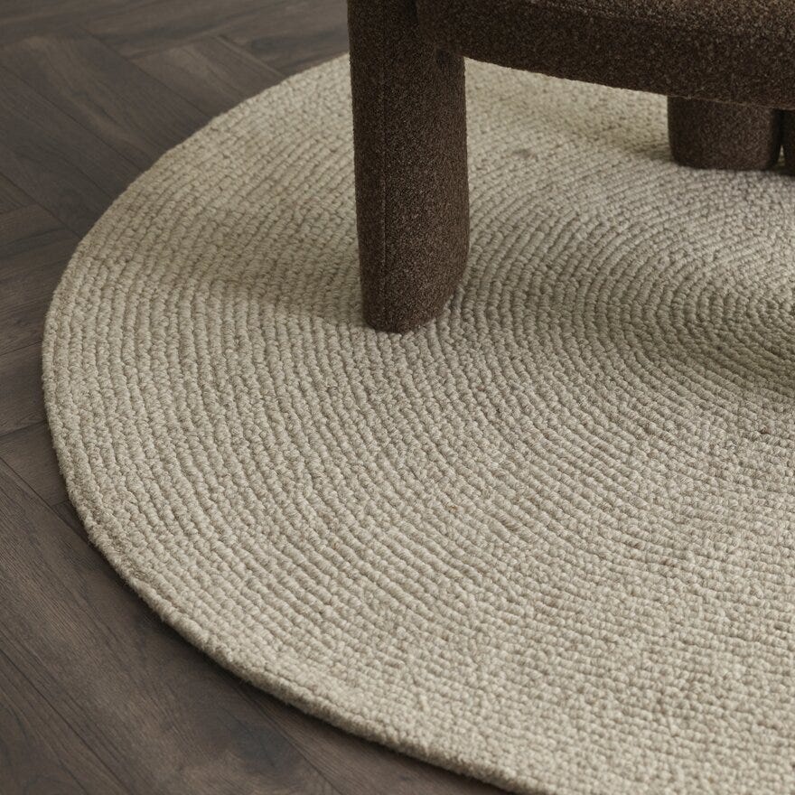 MICCO Rundt teppe Ø120 cm i Beige/natur