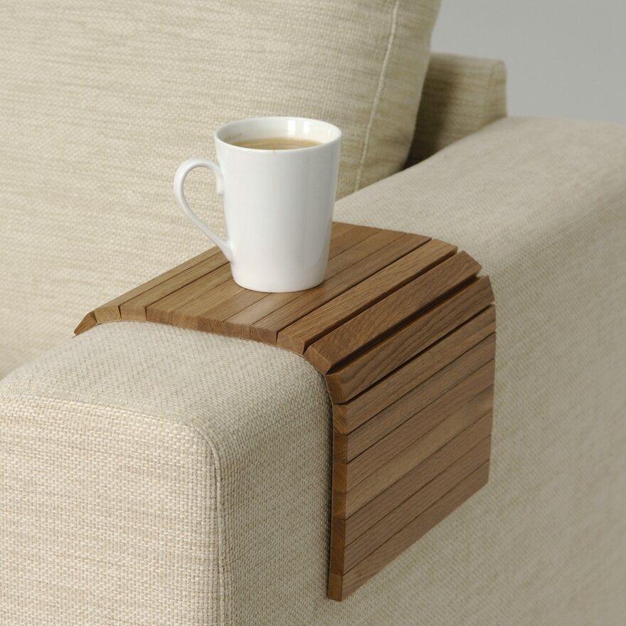 ADELLE Armlenebord 45 cm i Beige/natur