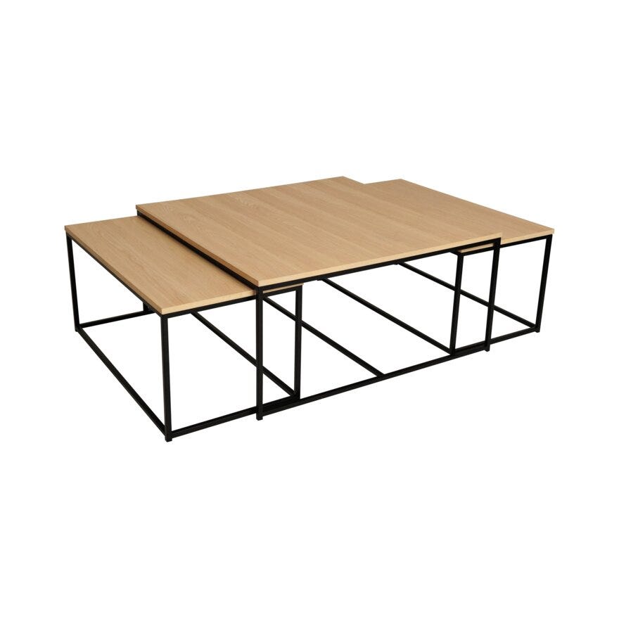 ANDORA Sofabordsett 100x100 cm i Beige/natur