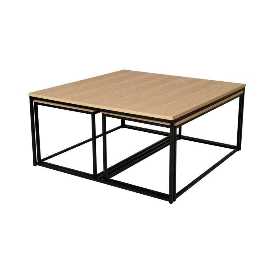 ANDORA Sofabordsett 100x100 cm i Beige/natur