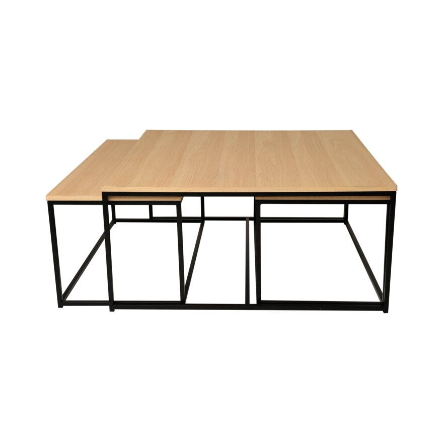 ANDORA Sofabordsett 100x100 cm i Beige/natur