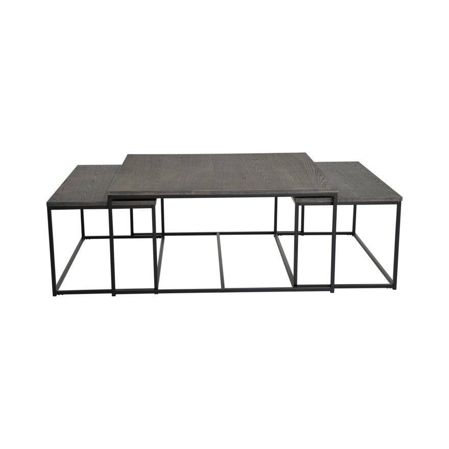 ANDORA Sofabordsett 100x100 cm i Brun
