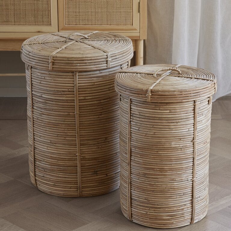 BALI Vitrineskap B:90 cm i Beige/natur