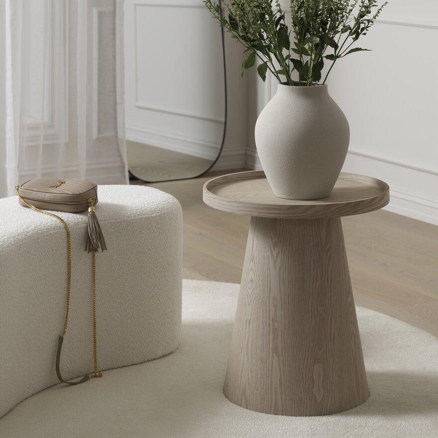 BASOON Sidebord Ø45 cm i Beige/natur