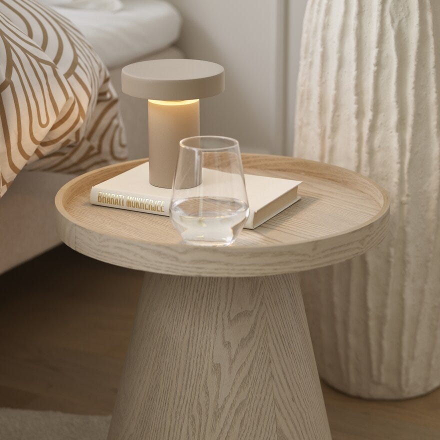 BASOON Sidebord Ø38.5 cm i Beige/natur