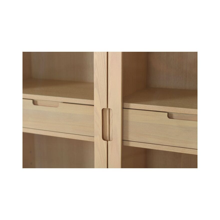 BELFORT Vitrineskap med lys 120x40 cm i Beige/natur