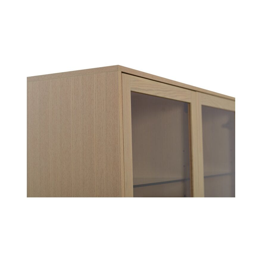 BELFORT Vitrineskap med lys 120x40 cm i Beige/natur