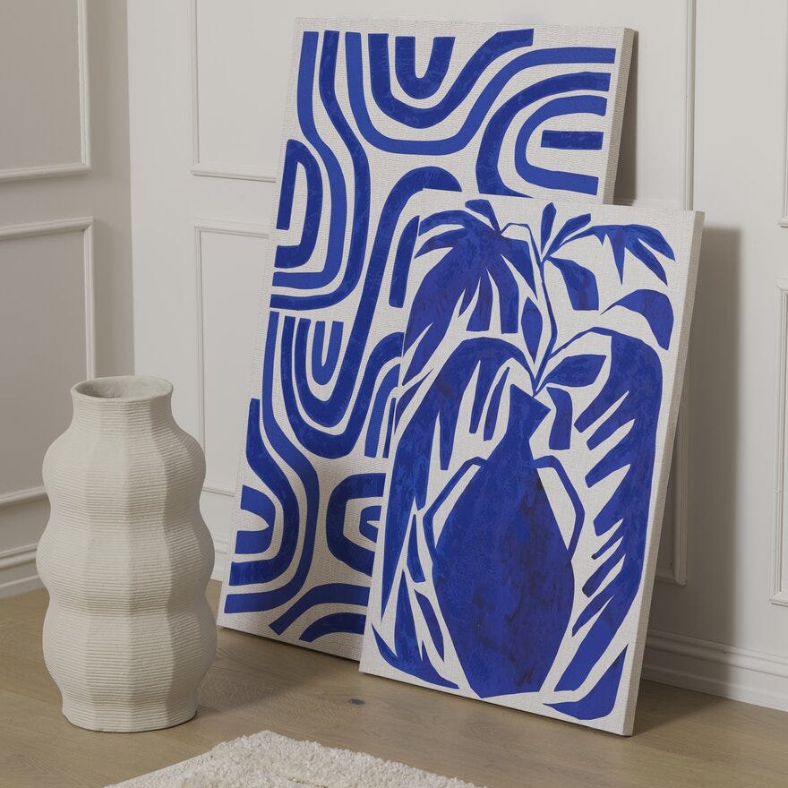 BLUELINE Canvas bilde 80x120 cm i Blå