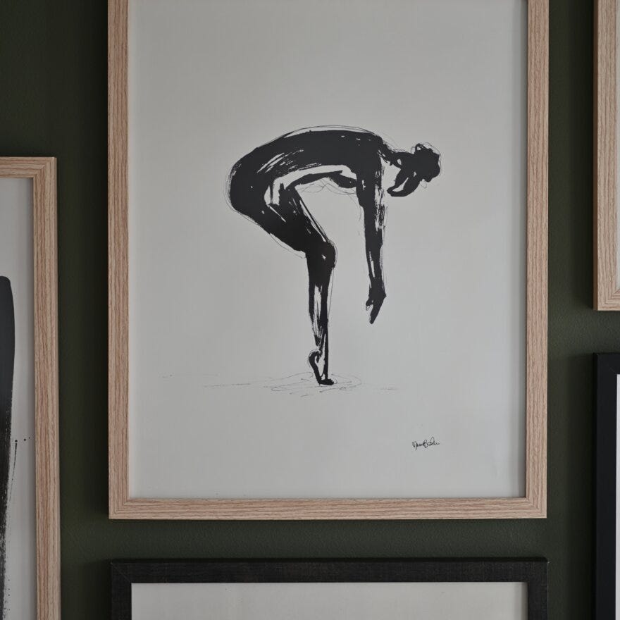 Maren Baxter BREATH Kunsttrykk 40x50 cm i Svart