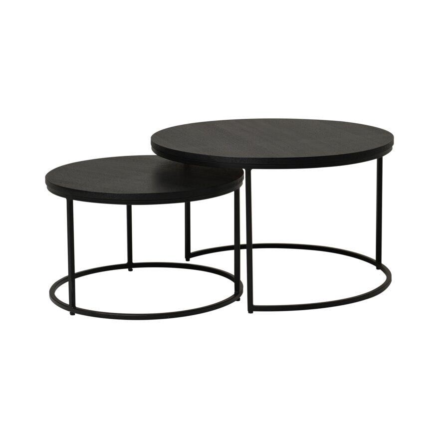 DUETT Sidebord sett Ø60 cm i Svart