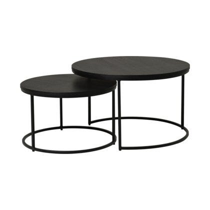 DUETT Sidebord sett Ø60 cm i Svart