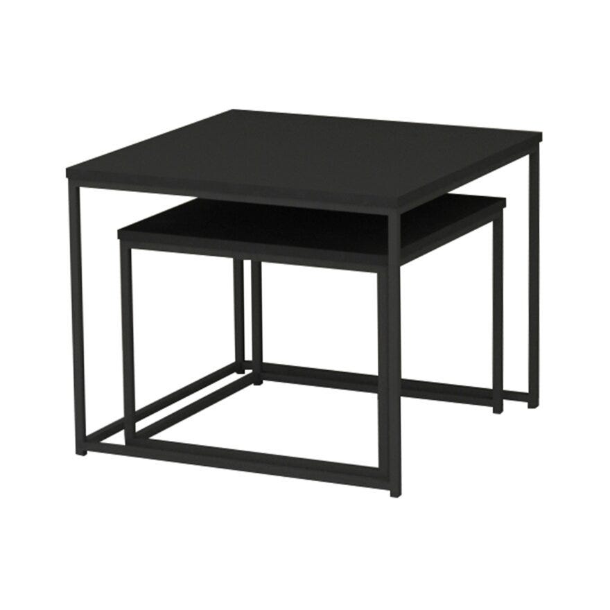 DUETT Sidebord sett 55x55 cm i Svart
