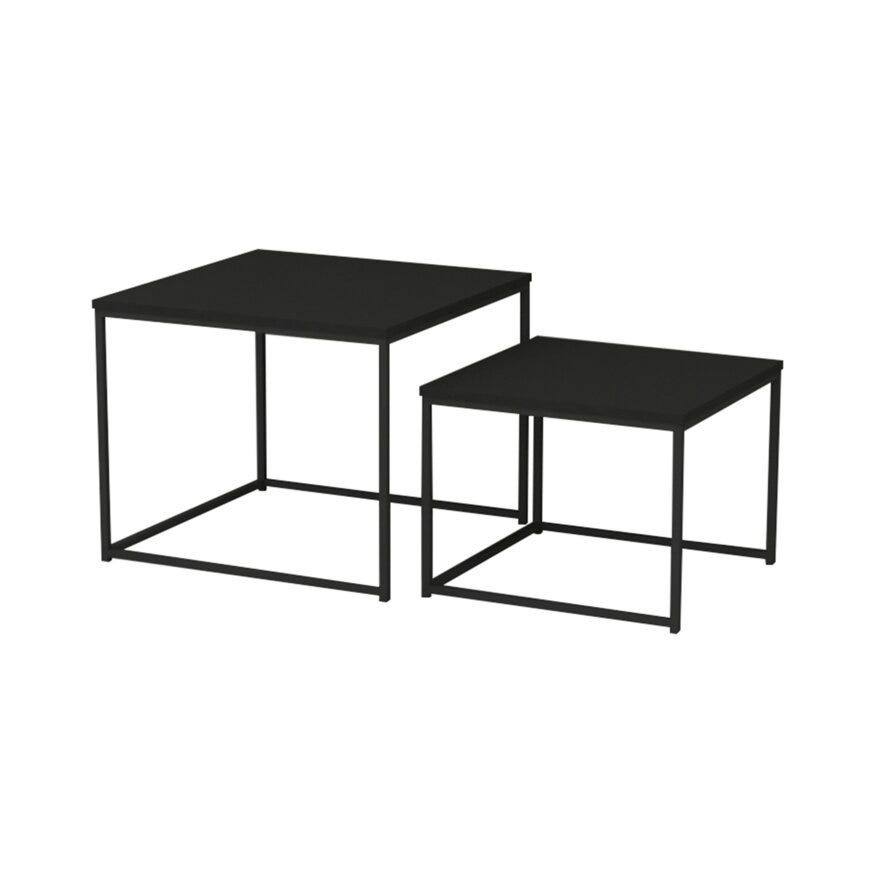 DUETT Sidebord sett 55x55 cm i Svart