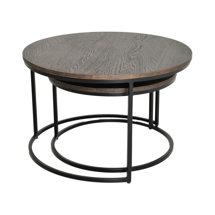 DUETT Sidebord sett Ø60 cm i Brun