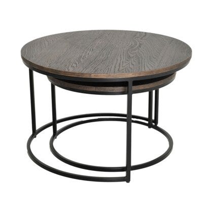 DUETT Sidebord sett Ø60 cm i Brun
