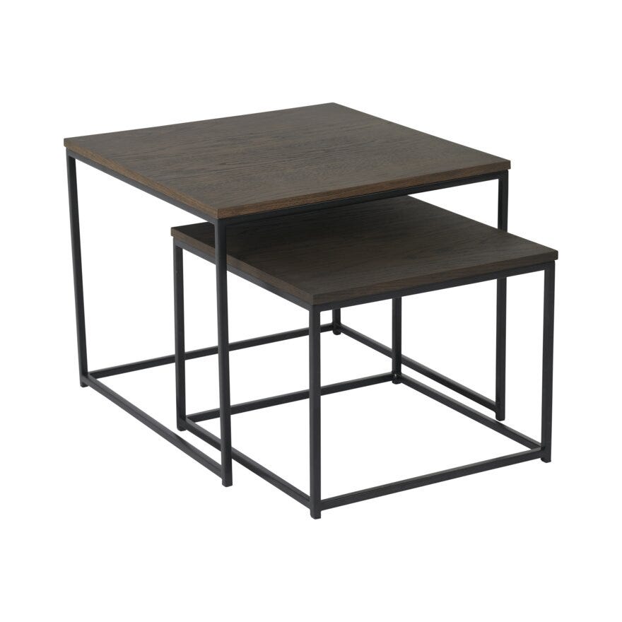 DUETT Sidebord sett 55x55 cm i Brun