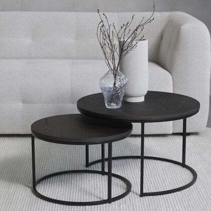Duett sidebord sett Ø60