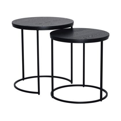 DUETT Sidebord sett Ø49 cm i Svart