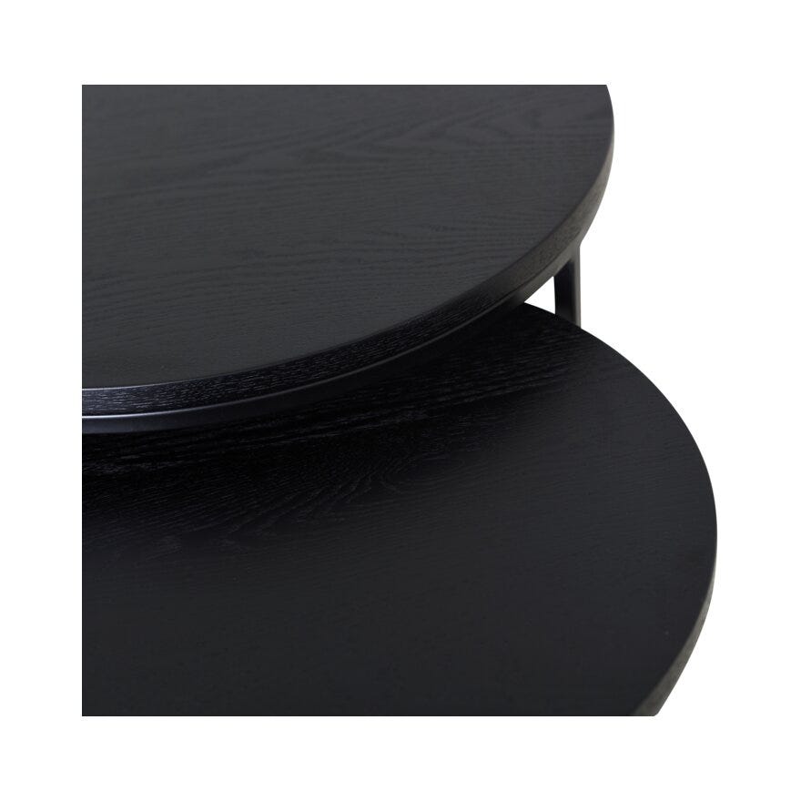 DUETT Sidebord sett Ø49 cm i Svart