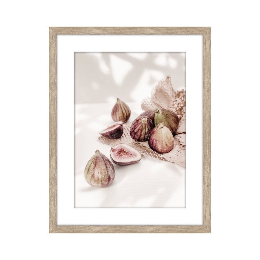 Fig beige innrammet bilde 55x70