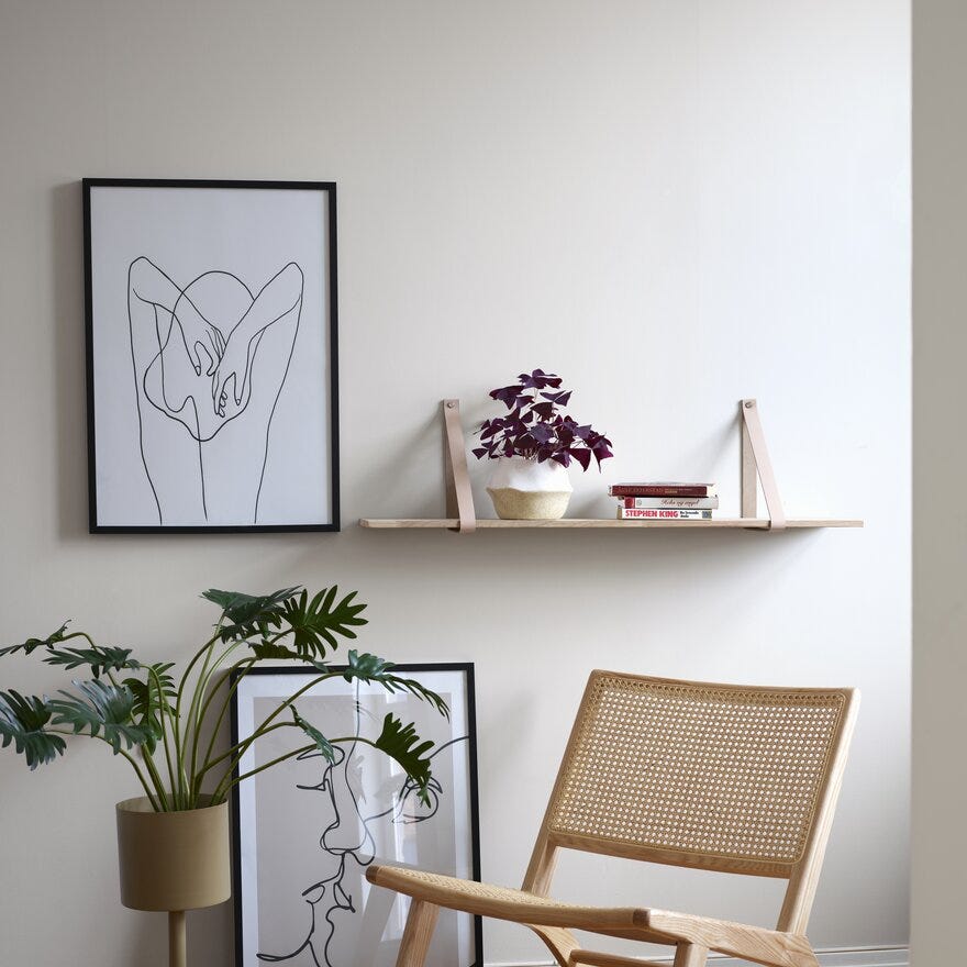 FRIKK Vegghylle 100x20 cm i Beige/natur