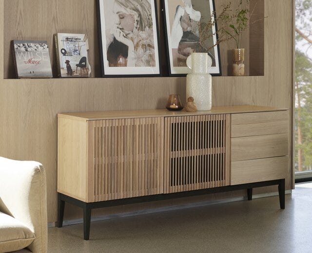 GRADINO Skjenk B:180 cm i Beige/natur