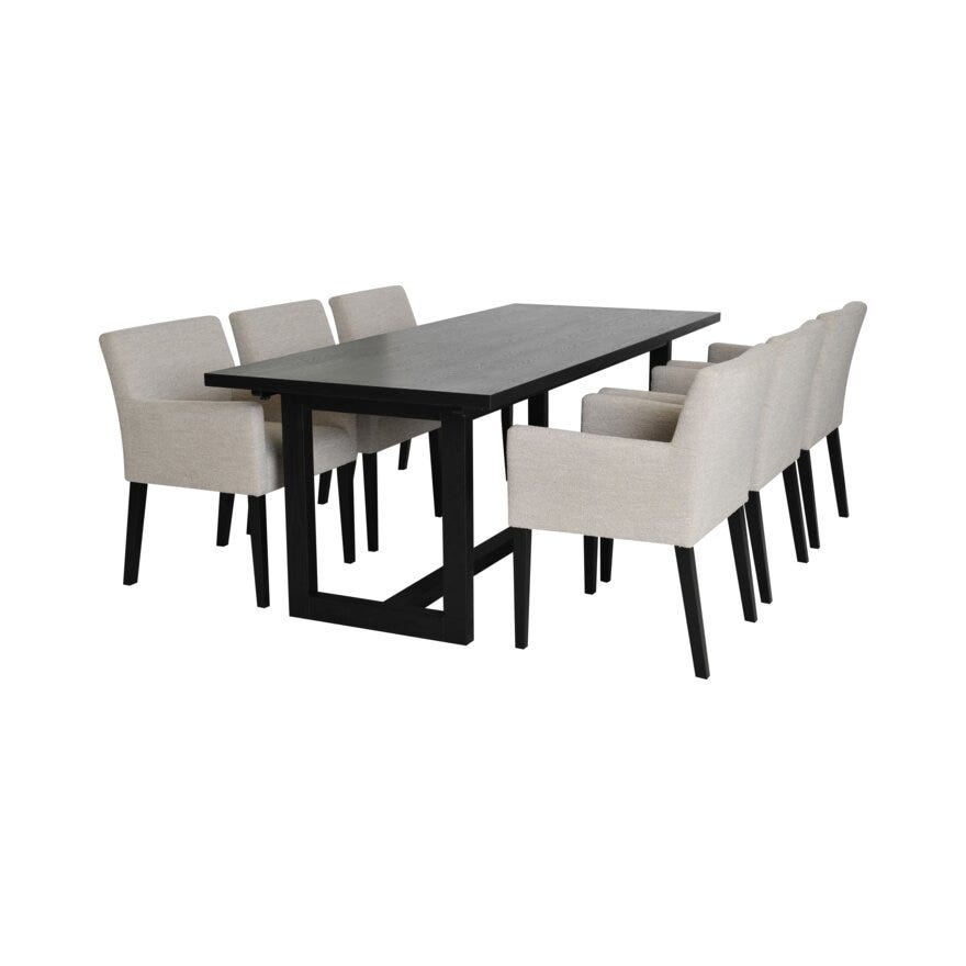 JOEL Spisestol med armlene i Beige/natur