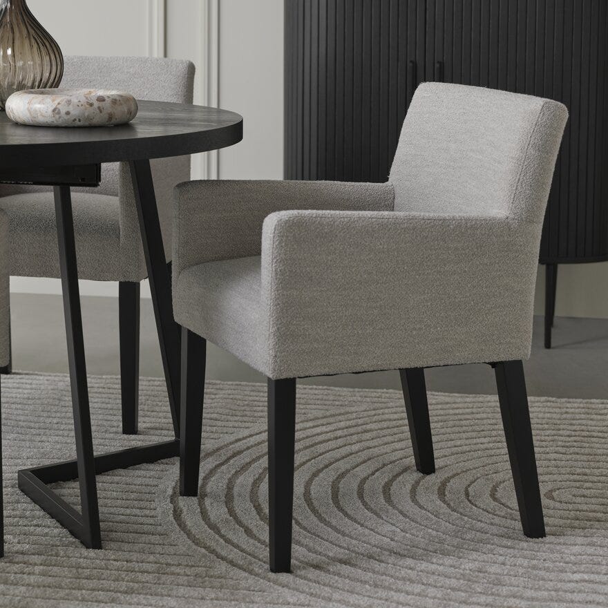 JOEL Spisestol med armlene i Beige/natur
