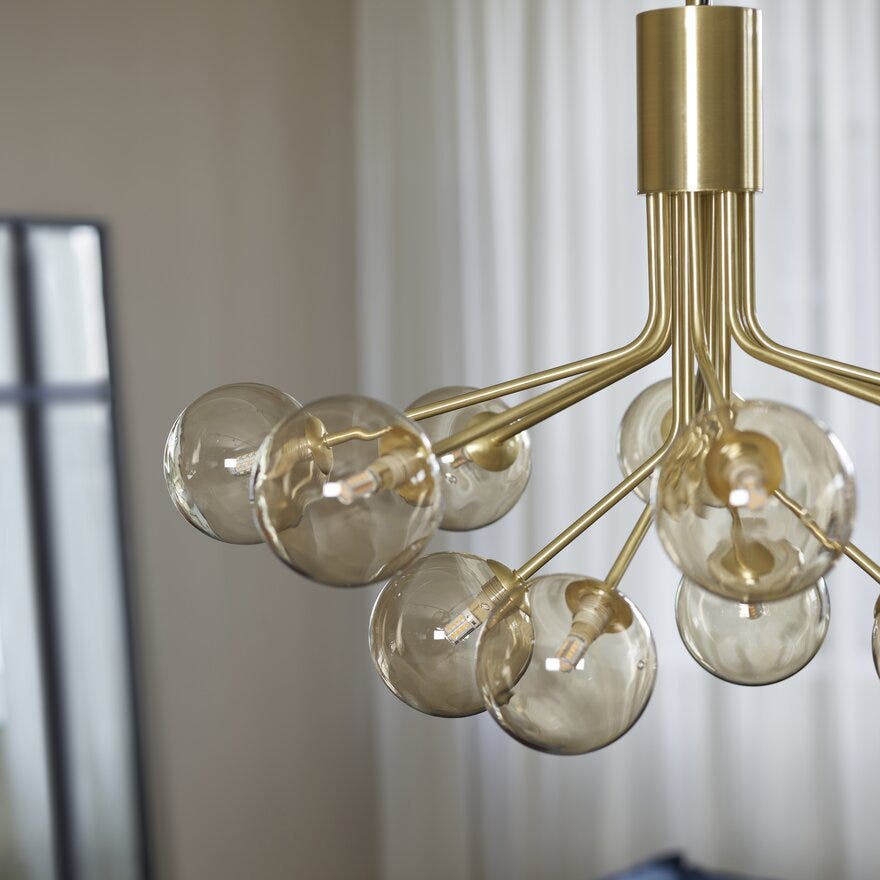 Sindig SPHERE Lysekrone Ø80 cm i Gul