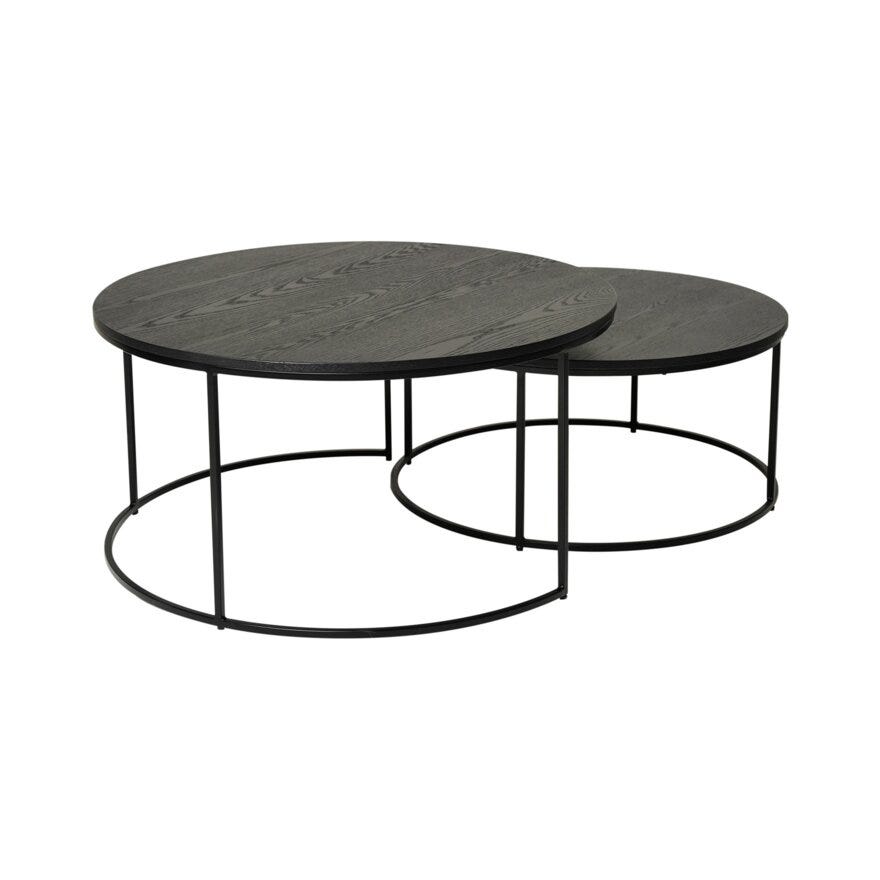 MURAN Sofabordsett Ø90 cm i Svart