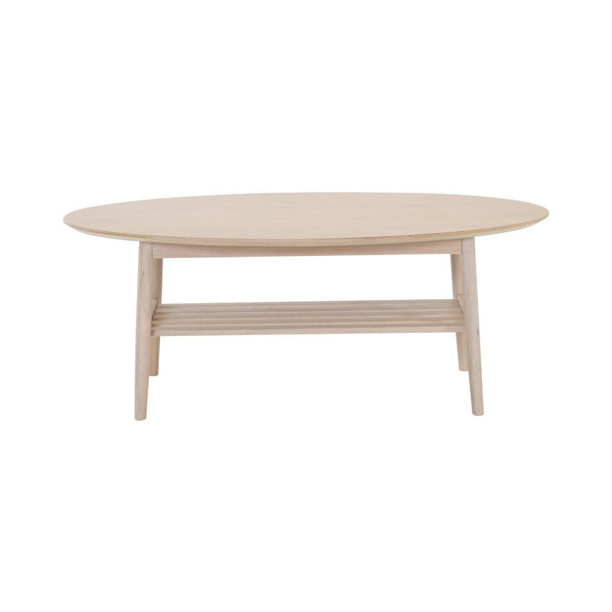 NARDO Ovalt sofabord 70x130 cm i Beige/natur