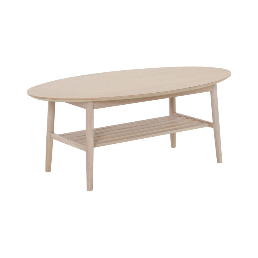 NARDO Ovalt sofabord 70x130 cm i Beige/natur