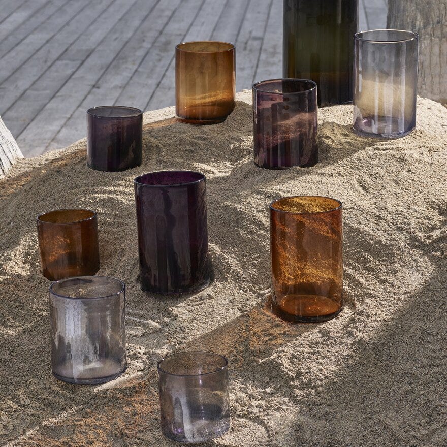 OCEAN Vase H19 cm i Rød