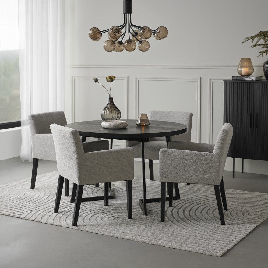 JOEL Spisestol med armlene i Beige/natur