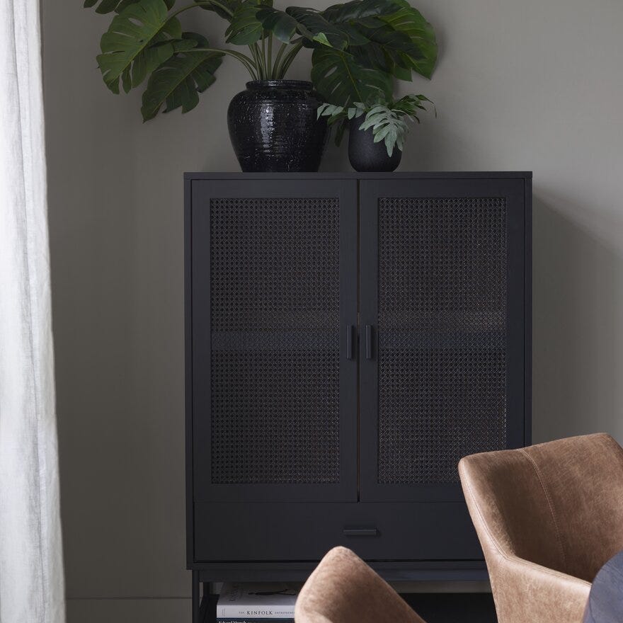 RAFFELS Vitrineskap B:95 cm i Svart
