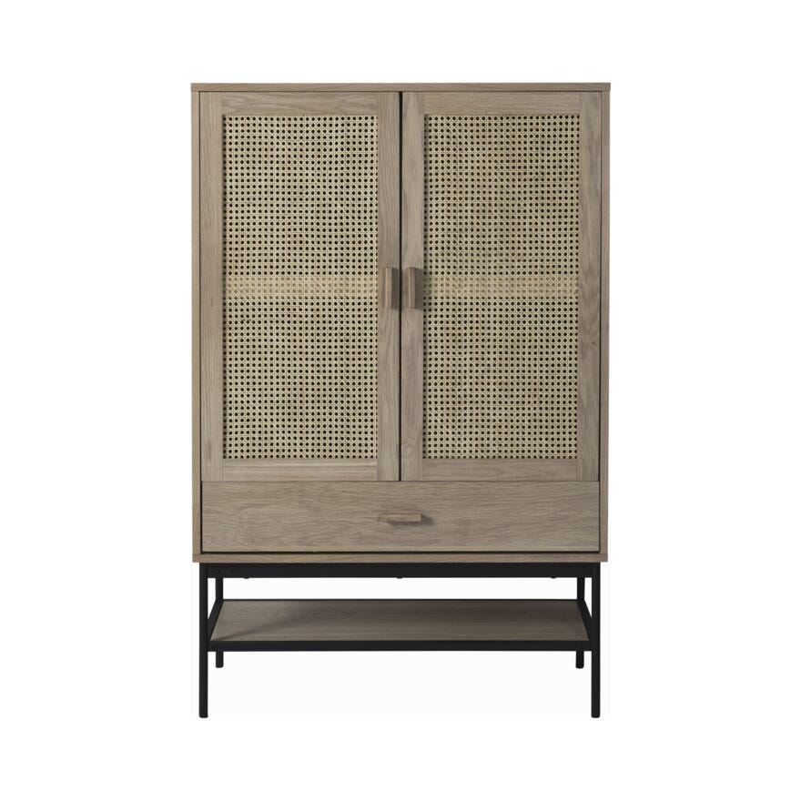 RAFFELS Vitrineskap B:95 cm i Beige/natur