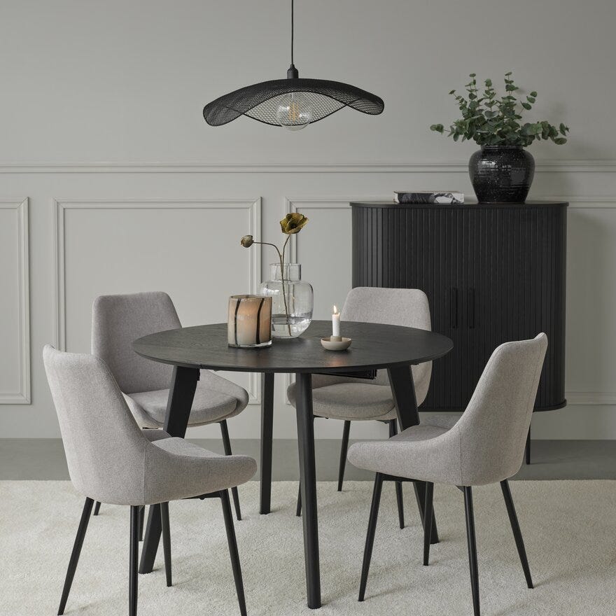 SAGENE Rundt spisebord Ø110 cm i Svart