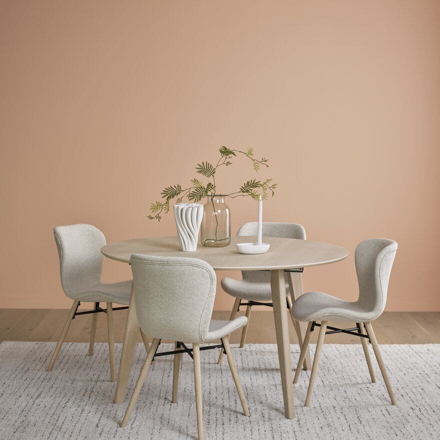 SAGENE Rundt spisebord Ø130 cm i Beige/natur