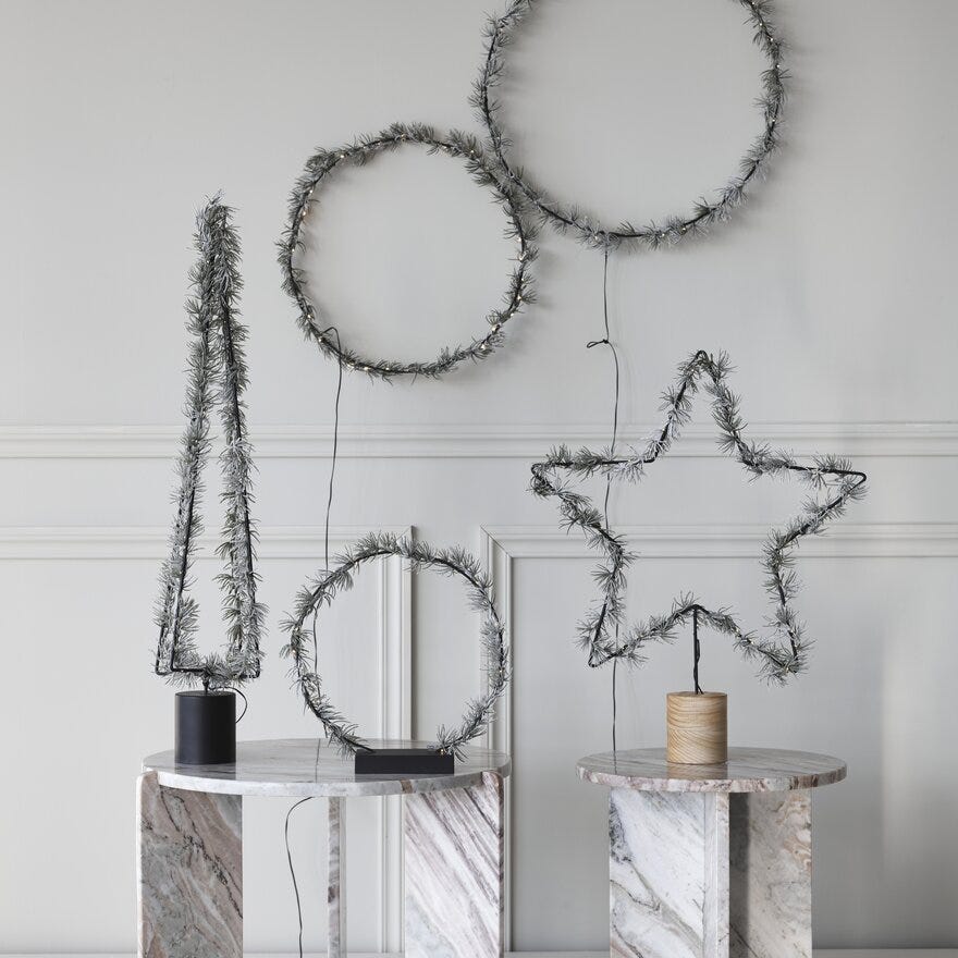 STARLIGHT Juletre med lys 20x20 cm i Grønn