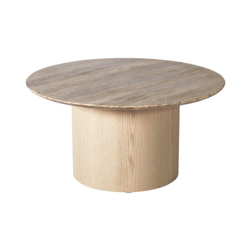 TREVI Sofabord Ø90 cm i Beige/natur