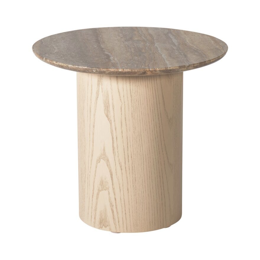 TREVI Sofabord Ø55 cm i Beige/natur