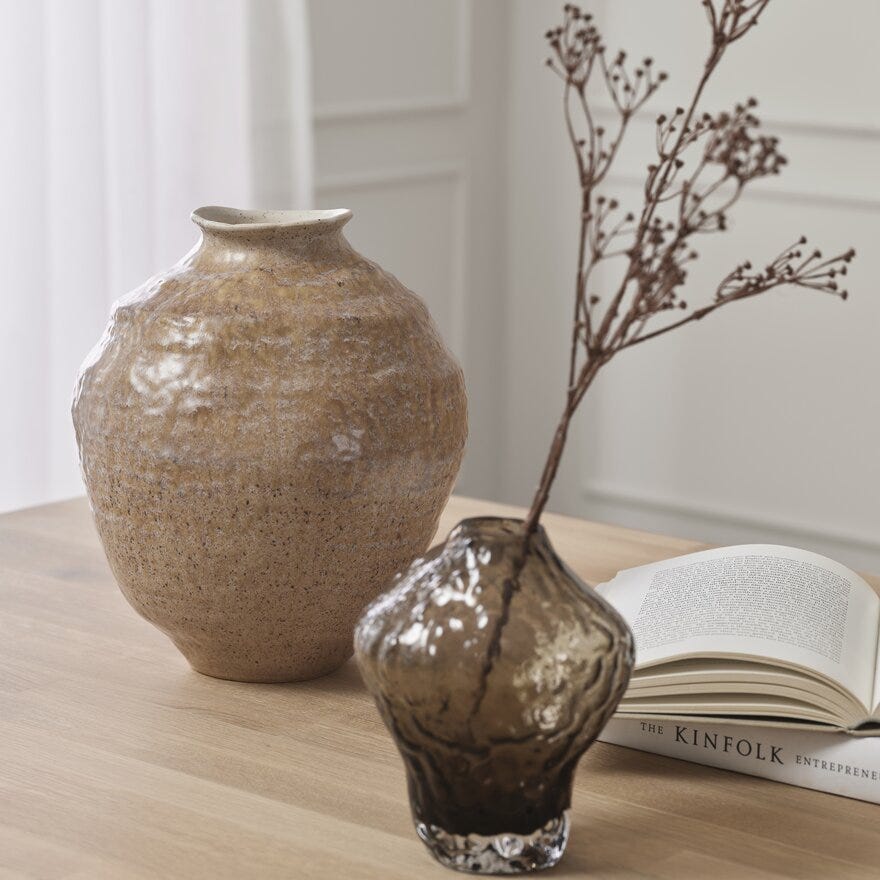 VALENCIA Dekorvase H29.8 cm i Beige/natur