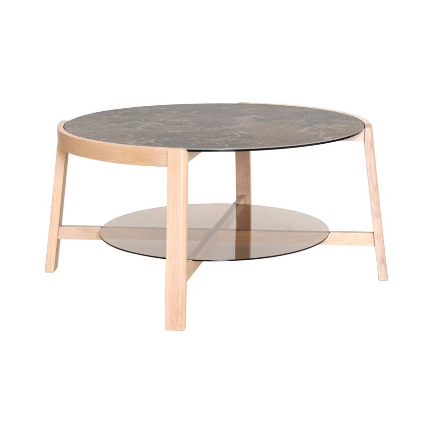 VASA Sofabord Ø90 cm i Beige/natur