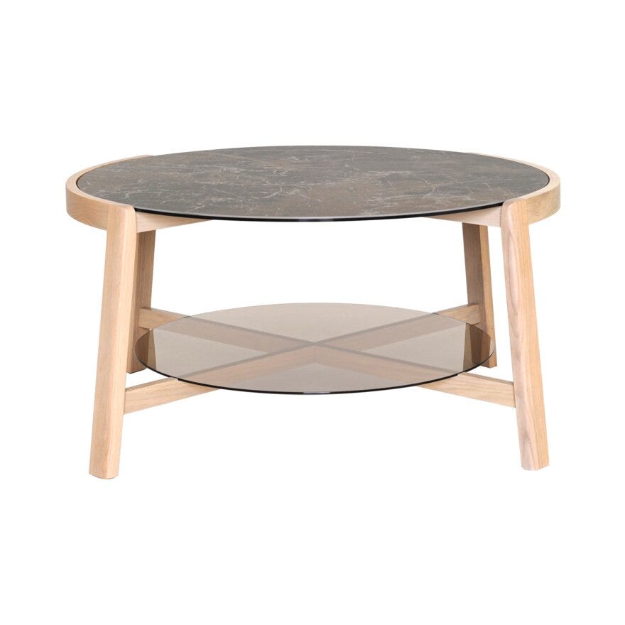 VASA Sofabord Ø90 cm i Beige/natur