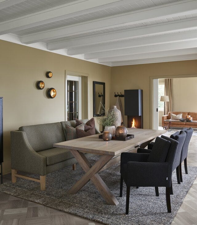 DAVOS Spisesofa med armlene 228x79 cm i Grønn