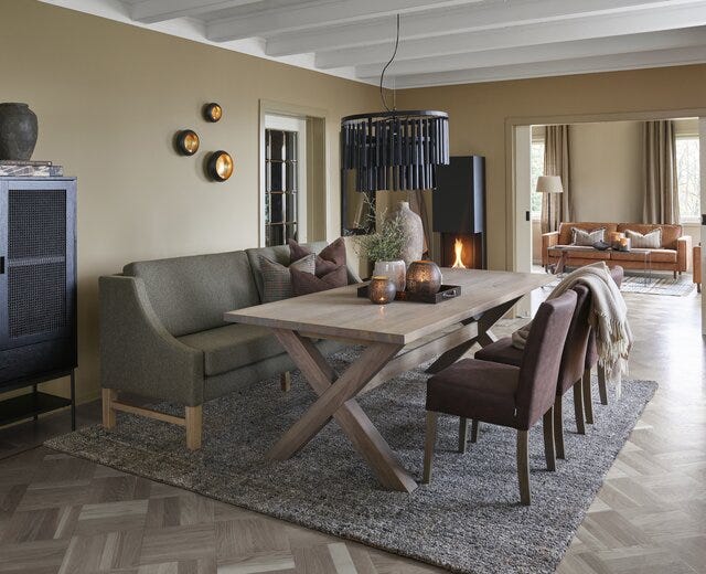 DAVOS Spisesofa med armlene 228x79 cm i Grønn