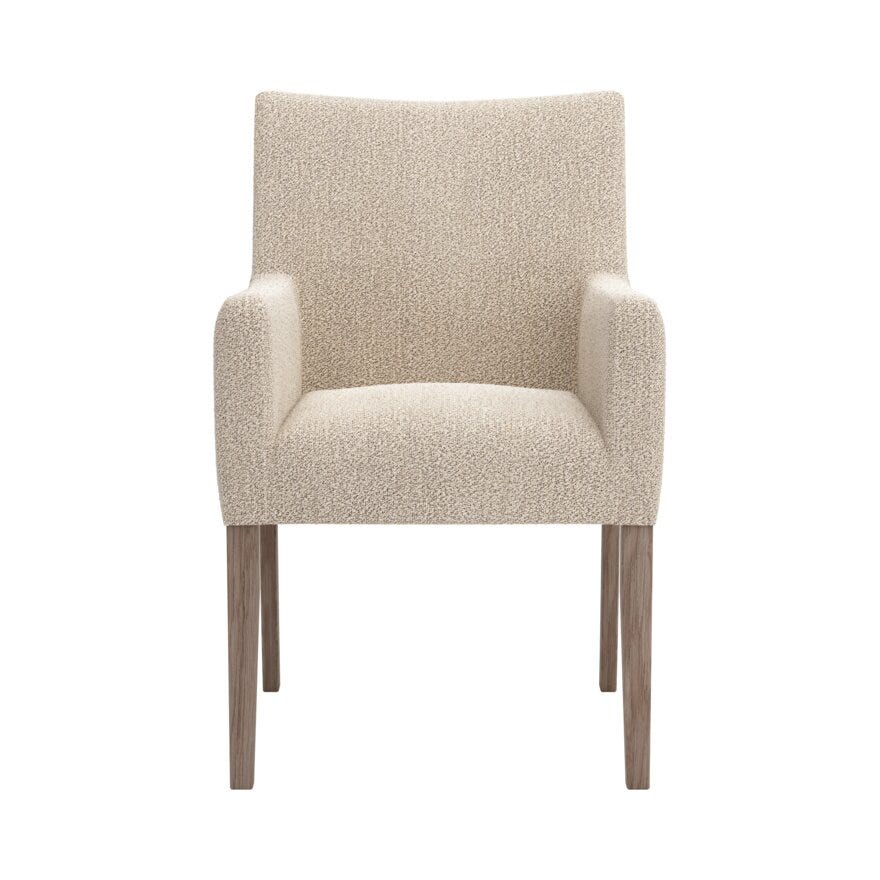ELLA (M) Spisestol med armlene i Beige/natur