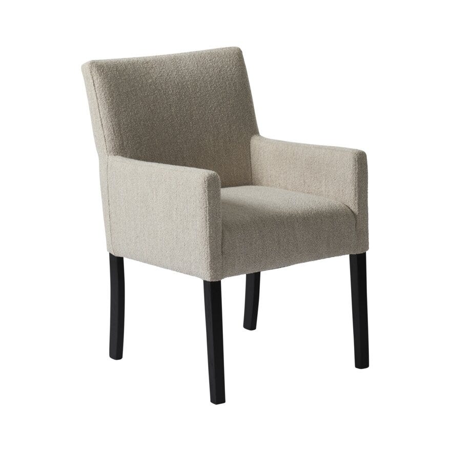 ELLA (M) Spisestol med armlene i Beige/natur