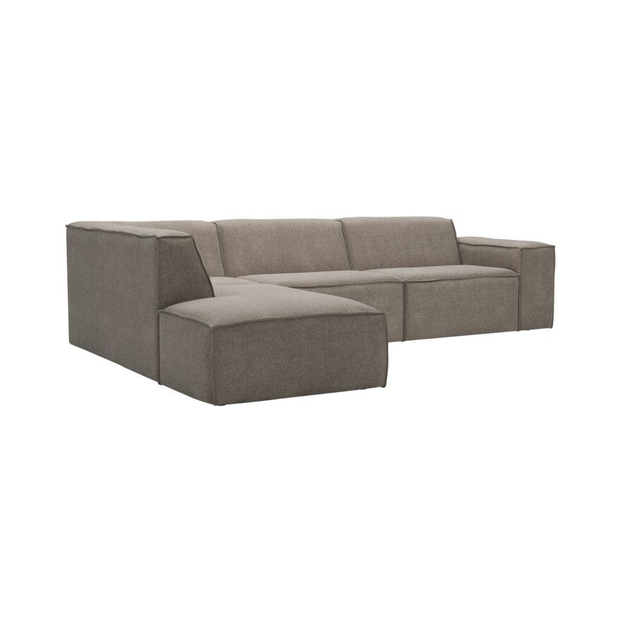 QUADRATO Hjørnesofa med endeavslutning i Beige/natur