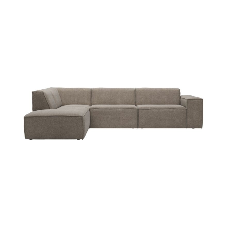 QUADRATO Hjørnesofa med endeavslutning i Beige/natur